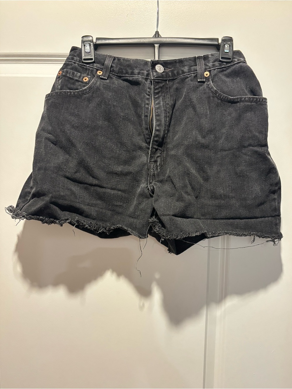 Levi's Black Denim Cutoff Shorts